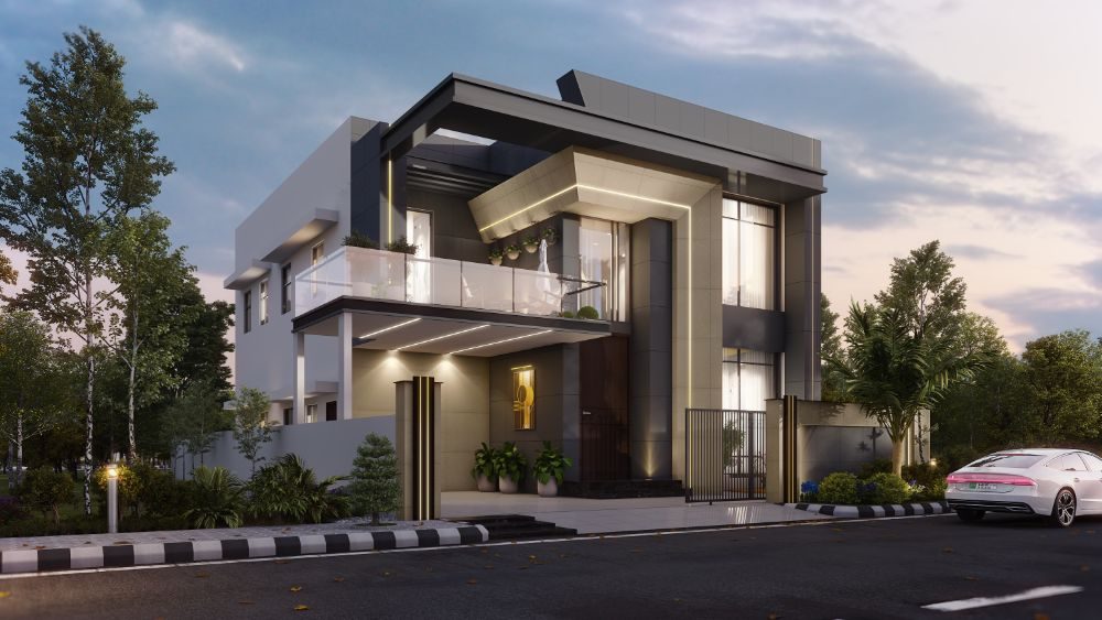 10 Marla villa at evening
