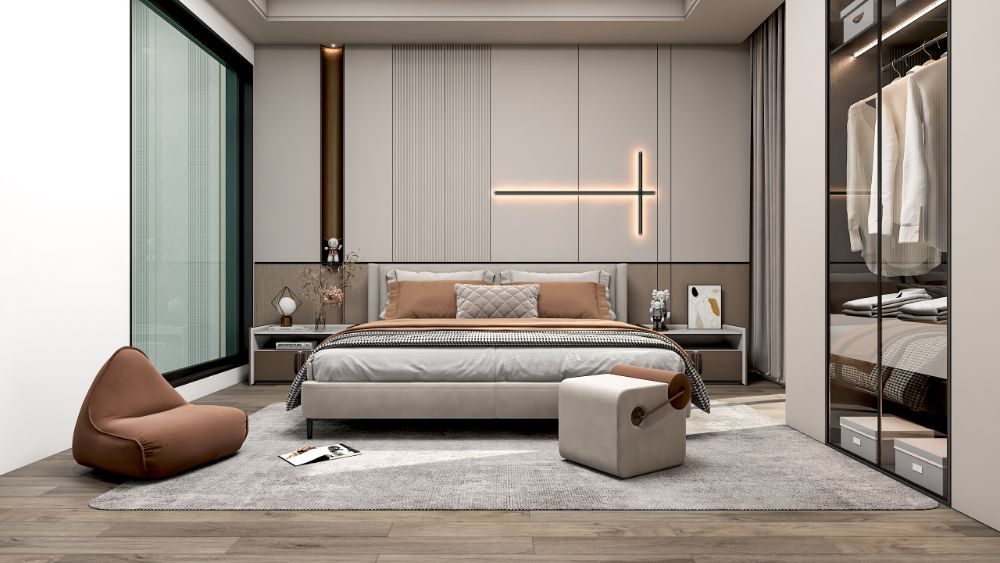 First-floor master bedroom, view 1