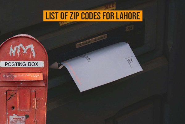 List of Zip Codes for Lahore